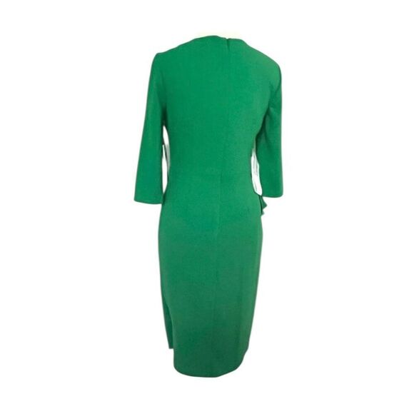 ✨Kay Unger Esther Stretch Crêpe Cocktail Green Sz 6 Dress✨ - Picture 4 of 8